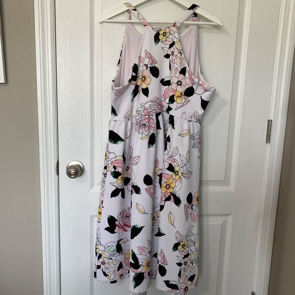 Torrid Wms Size 1X Textured Knit Floral Print Skater Flare Dress - Picture 2 of 9